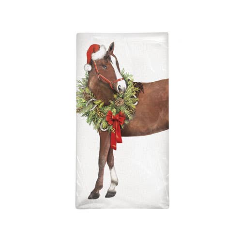 Horse Wreath Bagged Towel - 260 Broadway Boutique