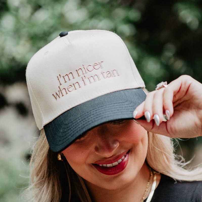I'm Nicer When I'm Tan Two - Toned Vintage Hats (2 Colors) - 260 Broadway Boutique
