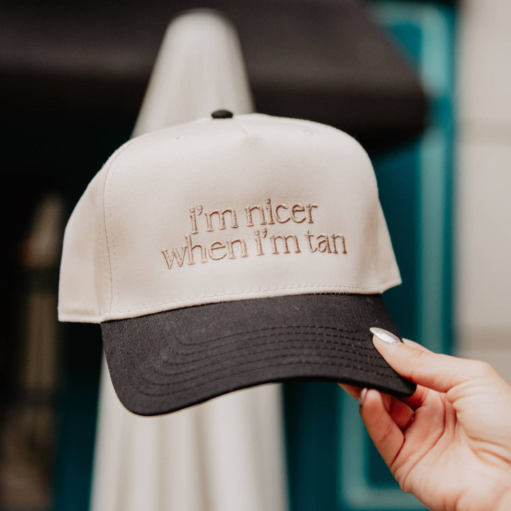 I'm Nicer When I'm Tan Two - Toned Vintage Hats (2 Colors) - 260 Broadway Boutique