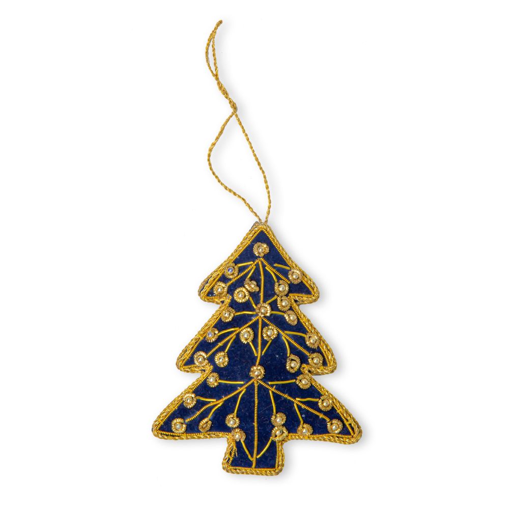 Jeweled Christmas Tree Ornament (Red or Royal Blue) - 260 Broadway Boutique