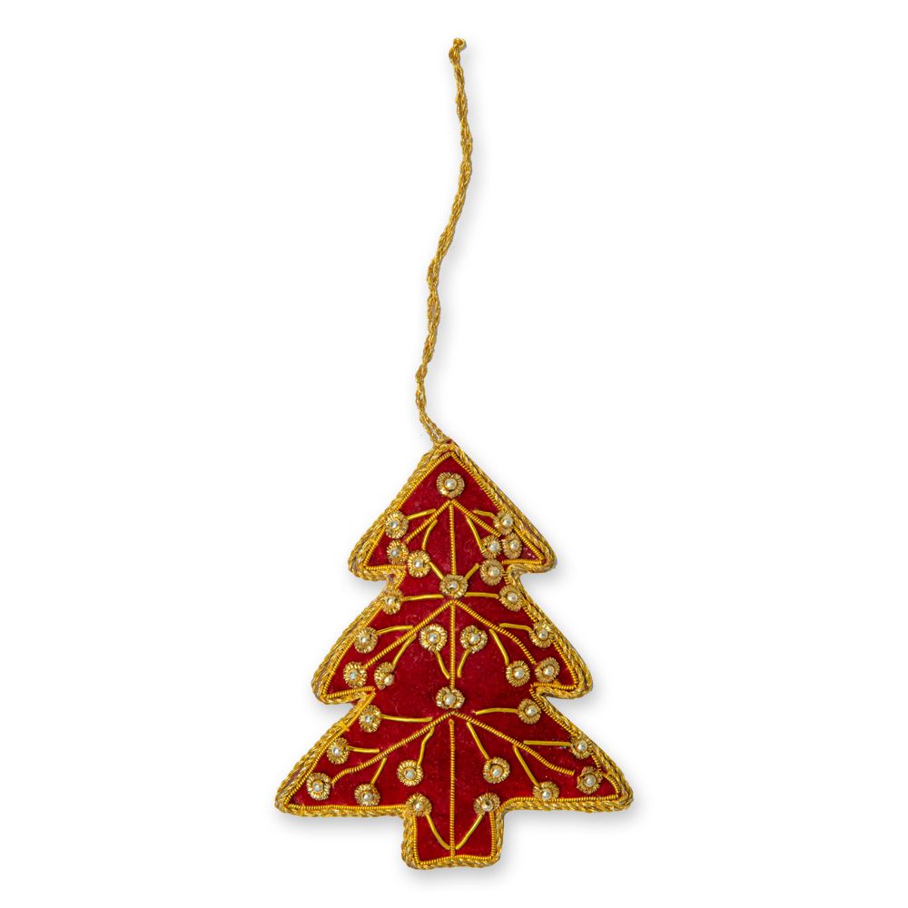 Jeweled Christmas Tree Ornament (Red or Royal Blue) - 260 Broadway Boutique