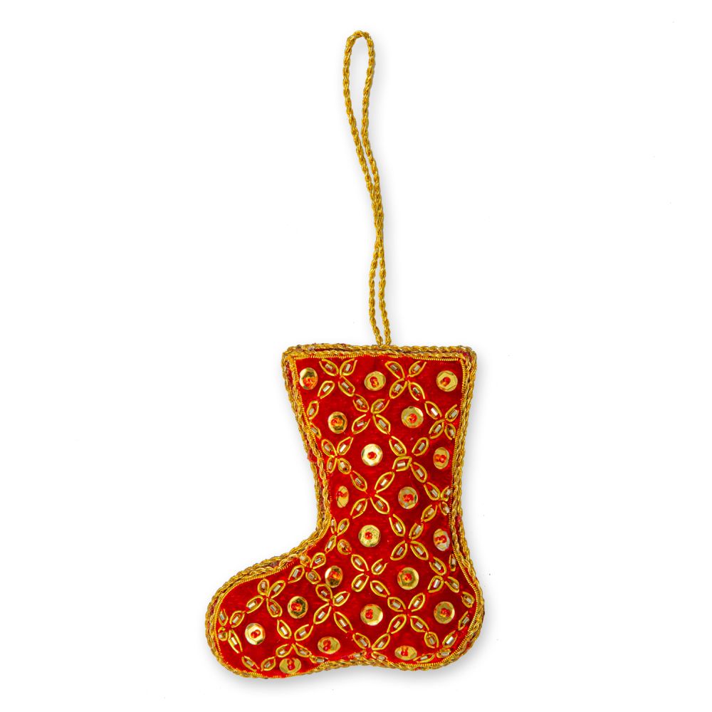 Jeweled Stocking Ornament - 260 Broadway Boutique