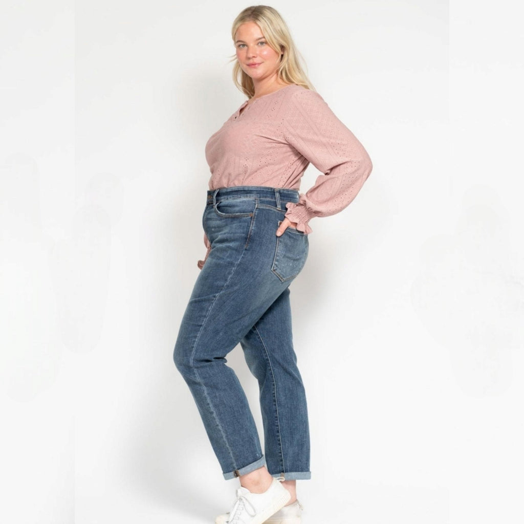 Judy Blues Plus Size Boyfriend Jeans - 260 Broadway Boutique