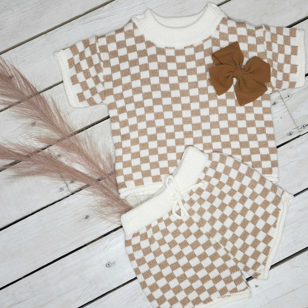 Knit Checkered 2 Piece Set - 260 Broadway Boutique