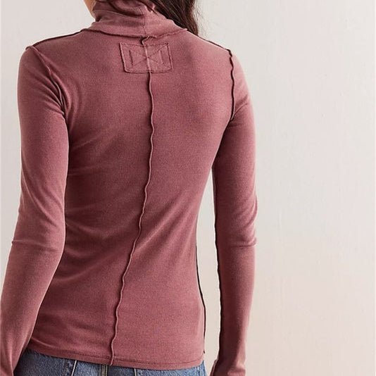 Ladies Turtleneck Soft Basic Everyday Tee (2 Colors) - 260 Broadway Boutique