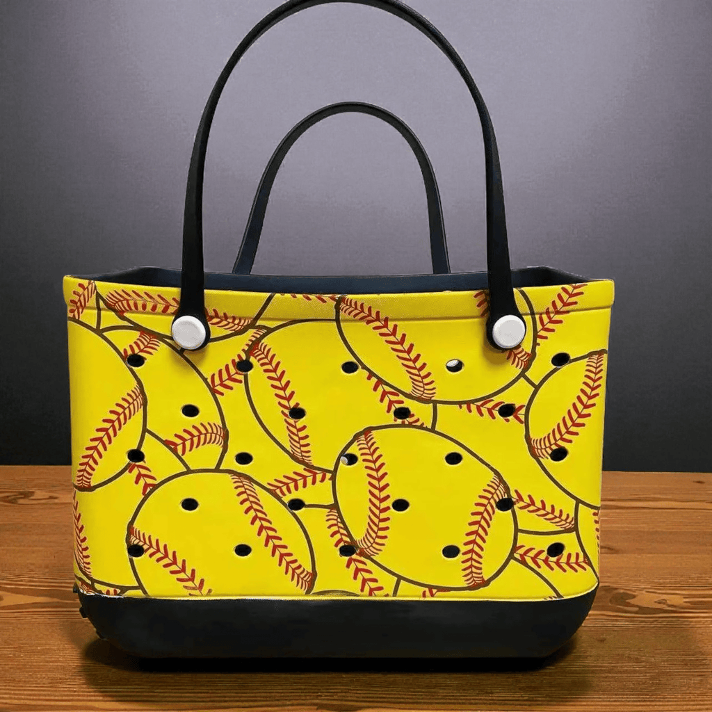 Large Waterproof Softball Rubber Tote - 260 Broadway Boutique