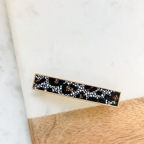 Leather Leopard Print Hair Clip - 260 Broadway Boutique