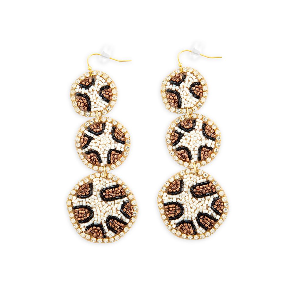 Leopard Beaded Earrings - 260 Broadway Boutique