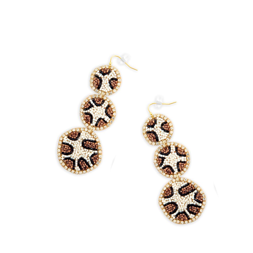 Leopard Beaded Earrings - 260 Broadway Boutique