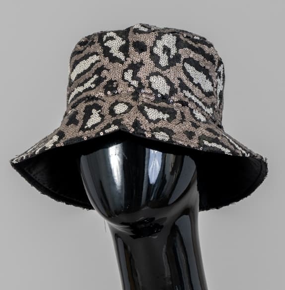 Leopard Print Sequin Bucket Hat (2 Colors) - 260 Broadway Boutique