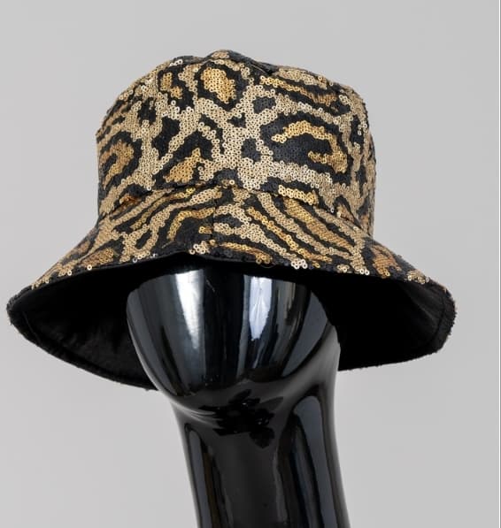 Sequined Leopard Bucket Hat JAYLEY Animal Print Sequin Bucket Hat - Accessories from  main image 3