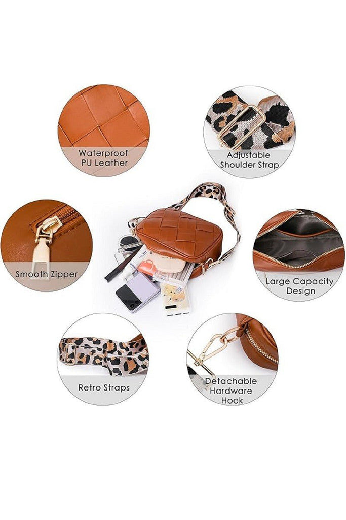 Leopard Strap Crossbody Purse (2 Colors) - 260 Broadway Boutique