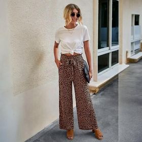 Leopard Wide Leg Pant - 260 Broadway Boutique