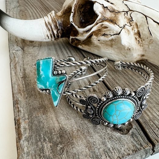 LIGHTNING BOLT Western Navajo Style Stone Bracelet - 260 Broadway Boutique