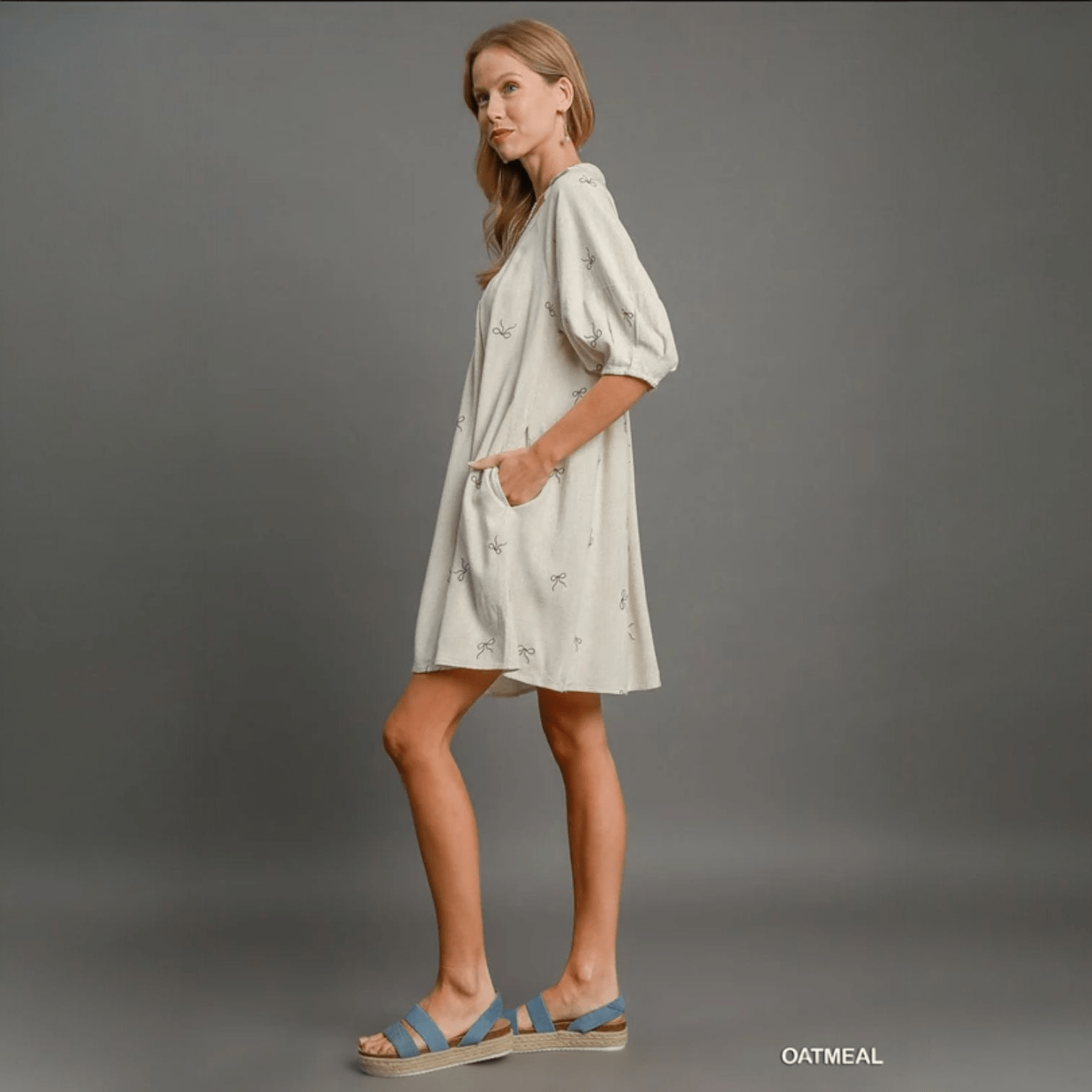 chinese dress ladies Linen Blend Embroidered Henley Dress (2 Colors) – 260 Broadway Boutique