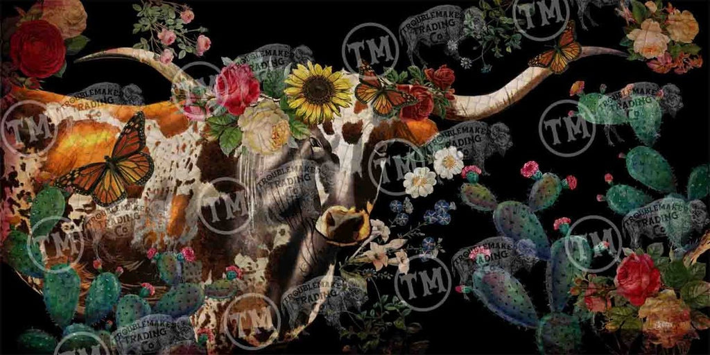 Longhorn - 18" X 36" Large Rectangle Artwork - 260 Broadway Boutique