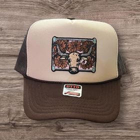 Longhorn w/Turquoise Patch Hat - 260 Broadway Boutique