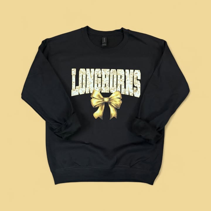 Longhorns Coquette Bow Sweatshirt - 260 Broadway Boutique