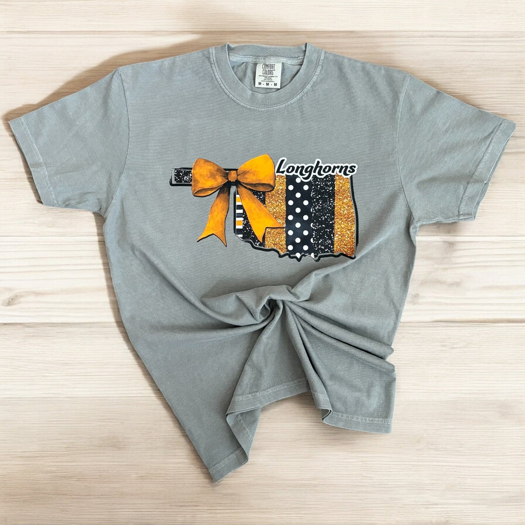 Longhorns Oklahoma Bow Tee - 260 Broadway Boutique