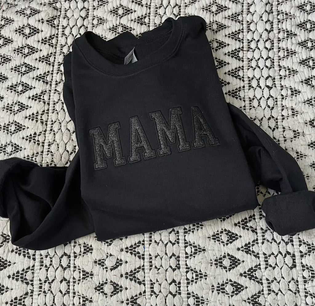 Mama Glitter Embroidered Sweatshirt - 260 Broadway Boutique