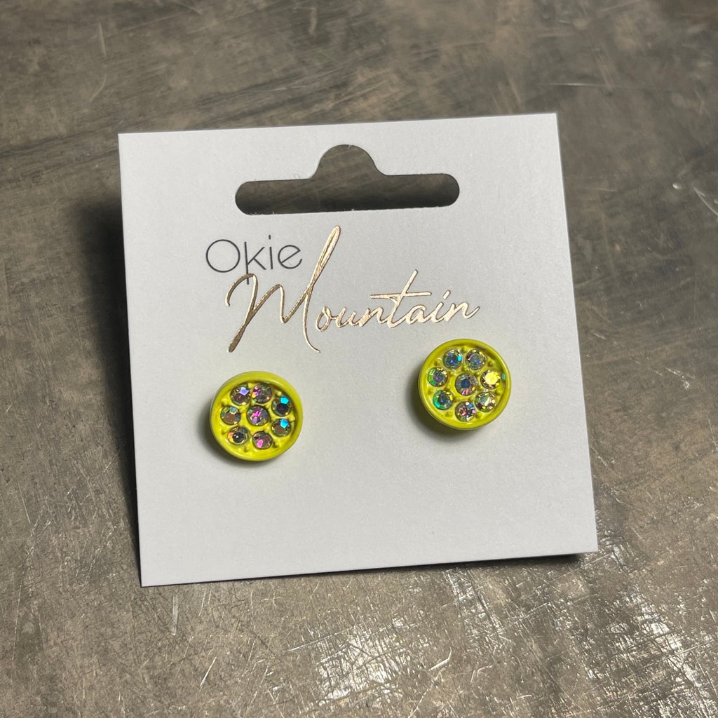 Medium Circle Neon Jewel Stud - 260 Broadway Boutique