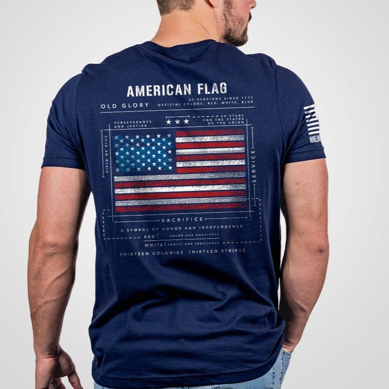 Men's T-Shirt - American Flag Schematic - 260 Broadway Boutique