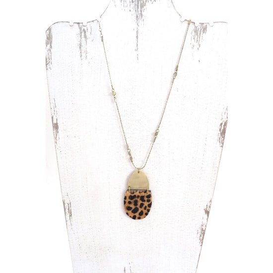 Metallic Leopard Necklace - 260 Broadway Boutique