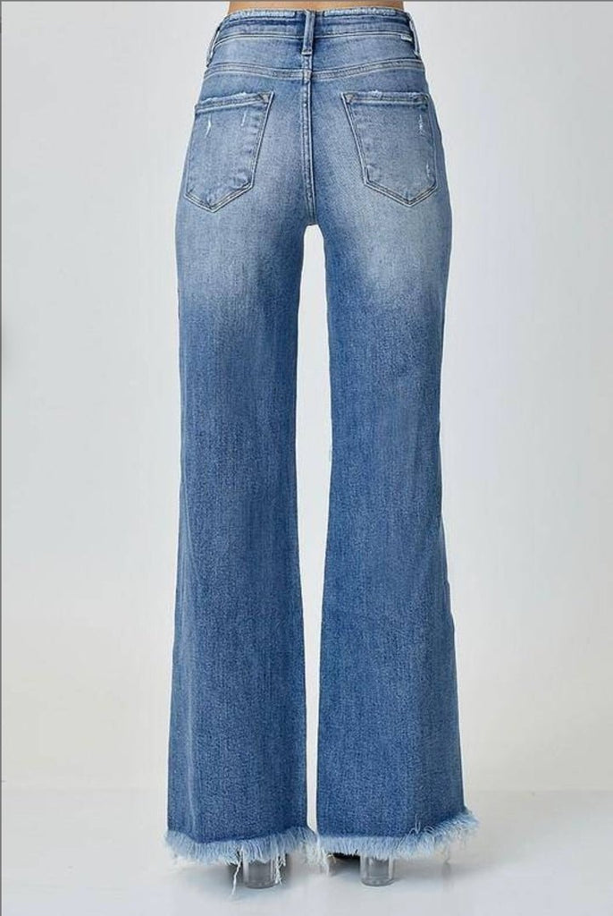 Mid Rise Button Down Wide Leg Jeans - 260 Broadway Boutique