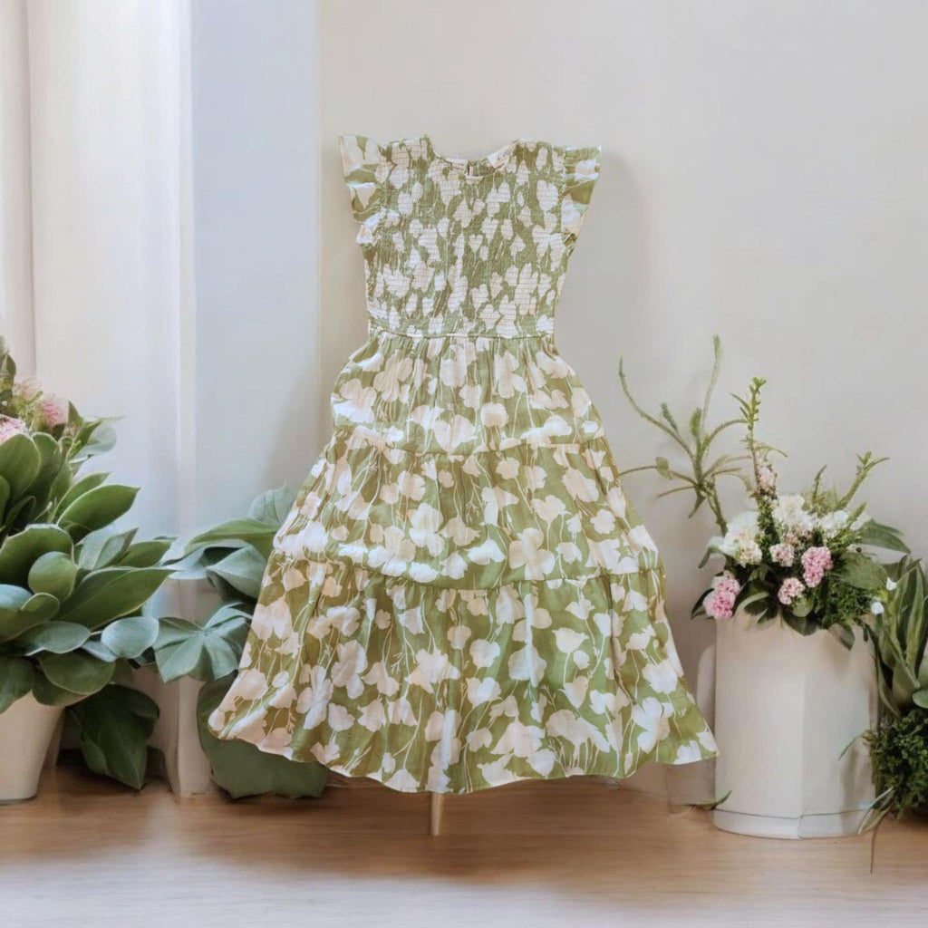 Mint Floral Lined Dress - 260 Broadway Boutique