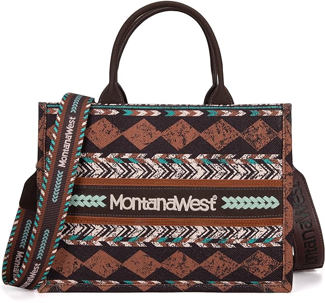 Montana West Boho Print Concealed Carry Tote/Crossbody - Coffee - 260 Broadway Boutique