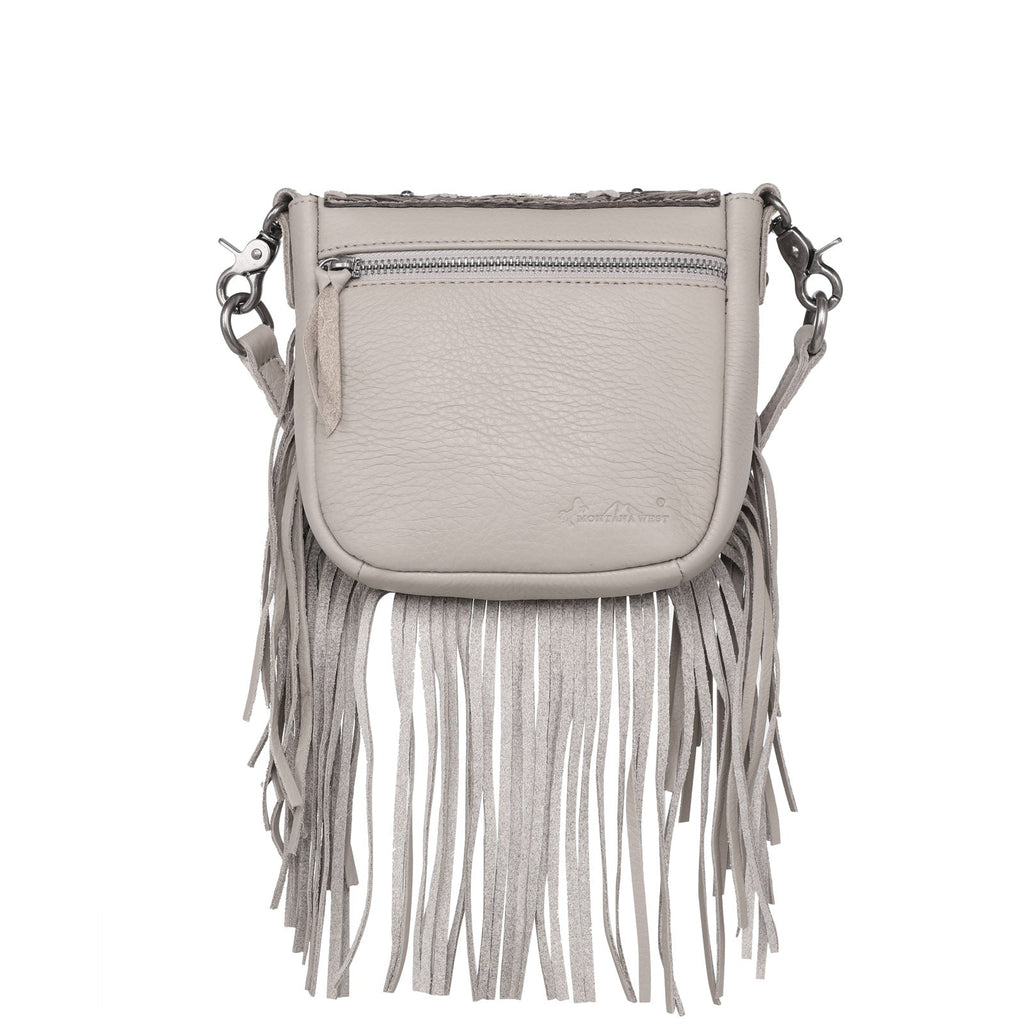 Montana West Genuine Leather Tooled Collection Fringe Crossbody - 260 Broadway Boutique