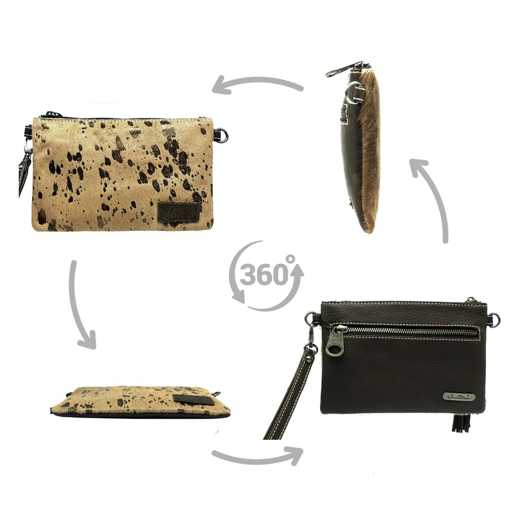 Montana West Hair - On Cowhide Leather Clutch/Crossbody - 260 Broadway Boutique