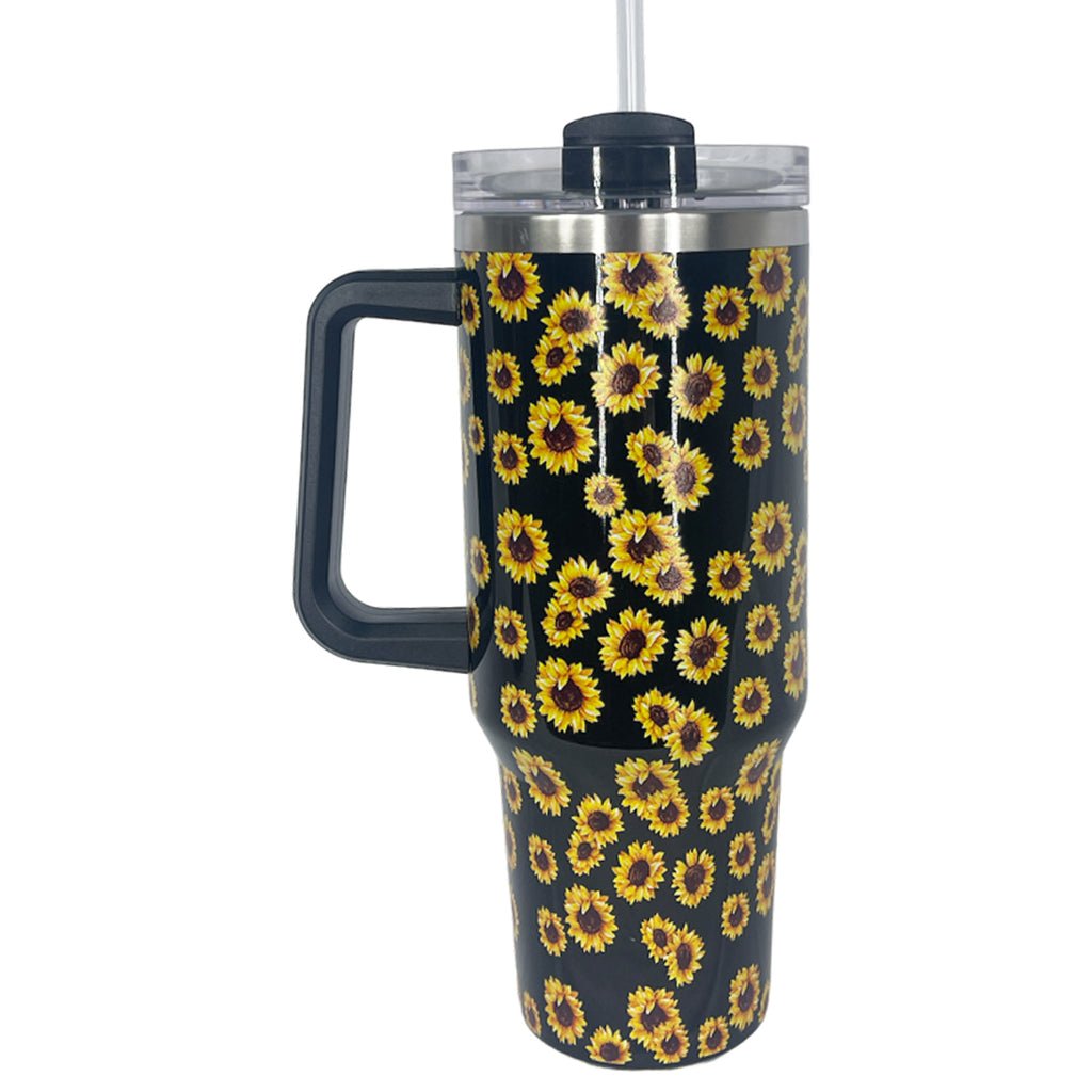 MORGAN TUMBLER BLACK SUNFLOWER - 260 Broadway Boutique