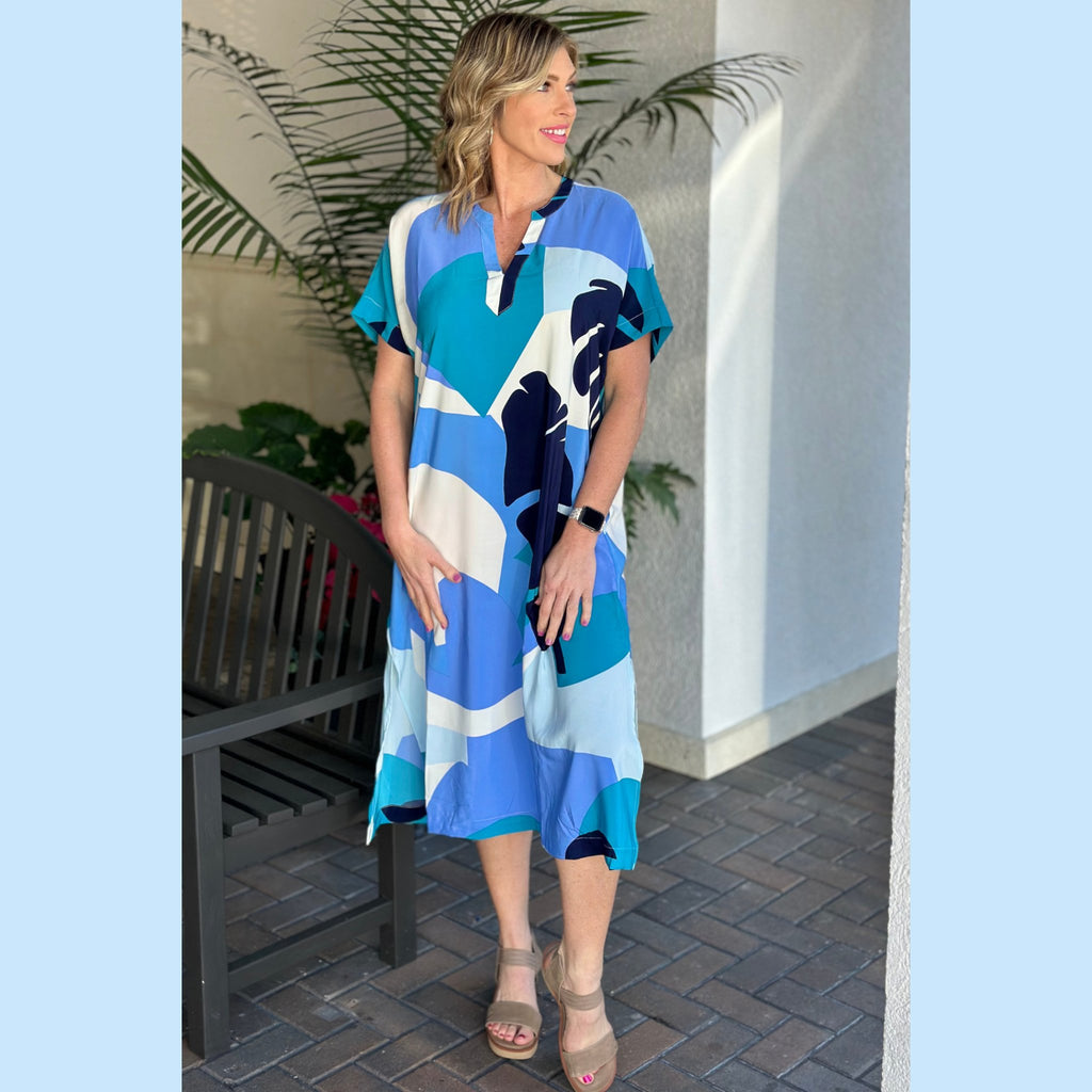 Mud Pie Kamryn Blue Caftan - 260 Broadway Boutique