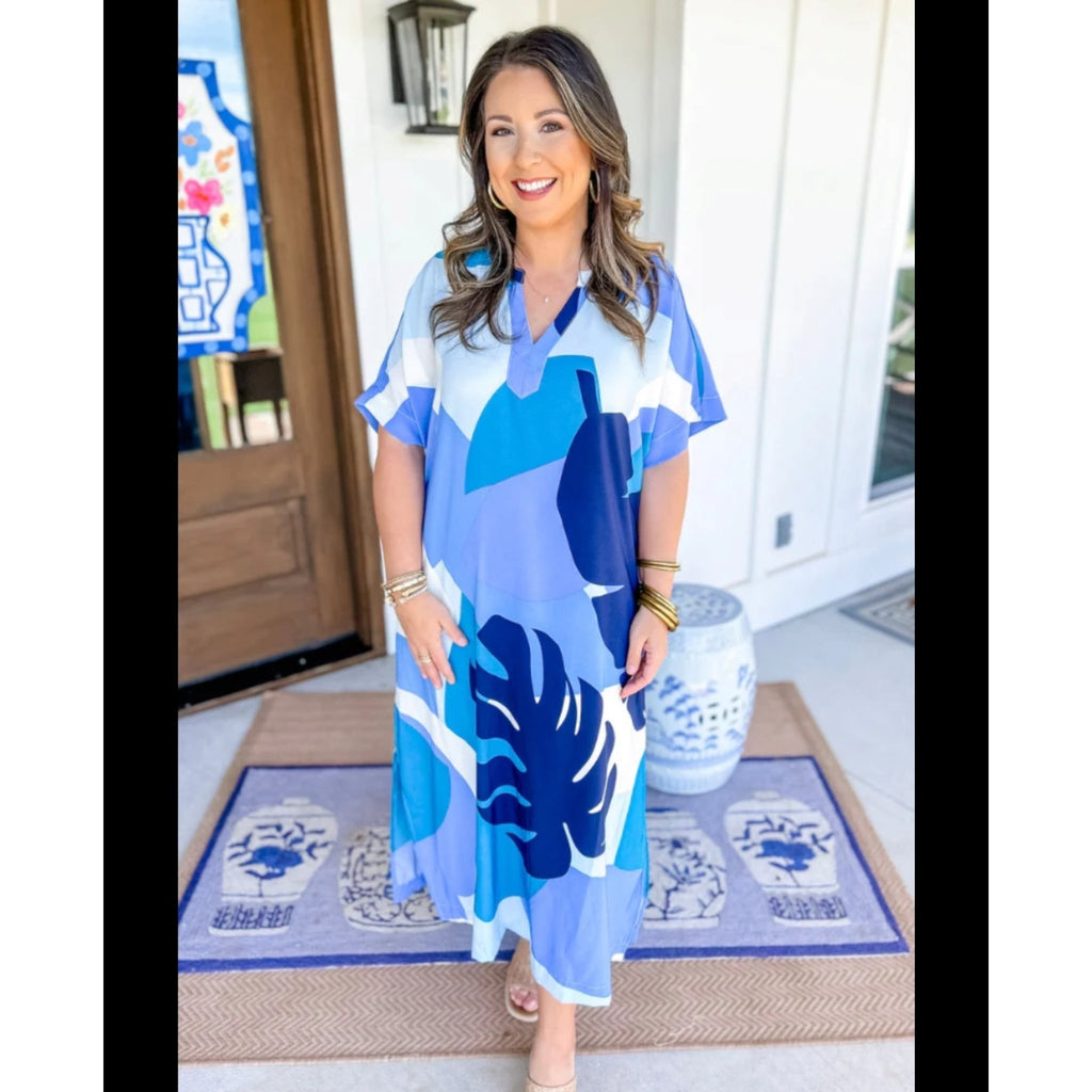 Mud Pie Kamryn Blue Caftan - 260 Broadway Boutique