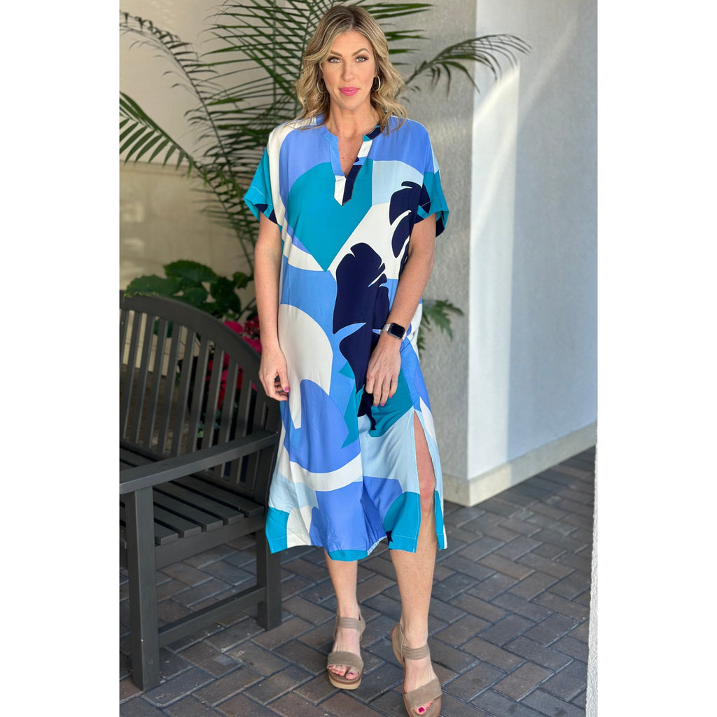 Mud Pie Kamryn Blue Caftan - 260 Broadway Boutique