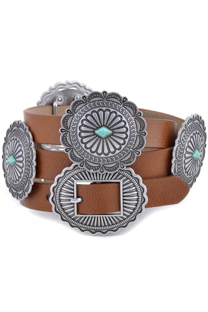 Multi Concho Design Belt (3 Colors) - 260 Broadway Boutique