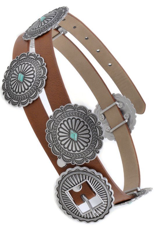 Multi Concho Design Belt (3 Colors) - 260 Broadway Boutique