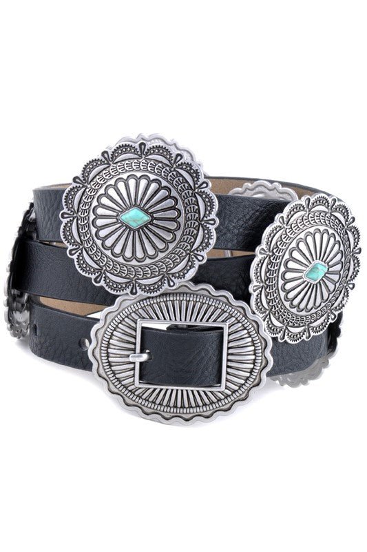 Multi Concho Design Belt (3 Colors) - 260 Broadway Boutique