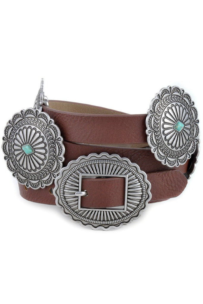 Multi Concho Design Belt (3 Colors) - 260 Broadway Boutique