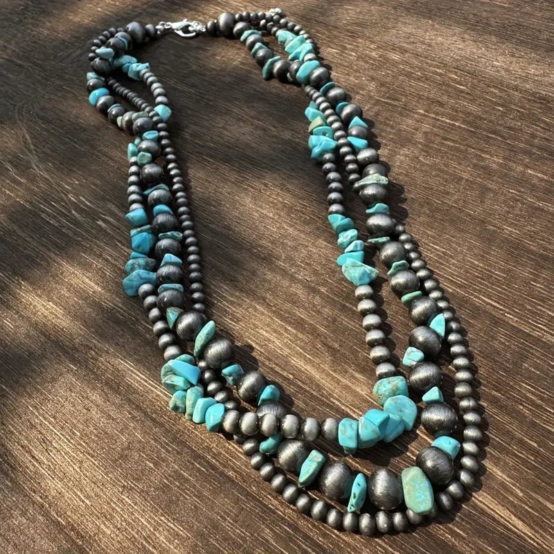 Multi - Layer Turquoise Women's Necklace - 260 Broadway Boutique