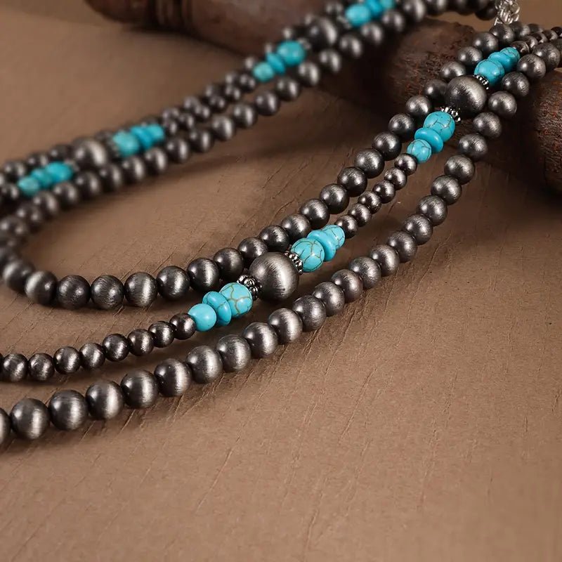 Multi - Layer Turquoise Women's Necklace - 260 Broadway Boutique