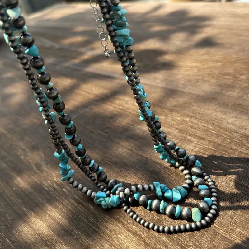 Multi - Layer Turquoise Women's Necklace - 260 Broadway Boutique