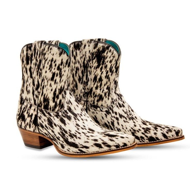 Myra Cowboy Western Hairon Leather Booties - 260 Broadway Boutique