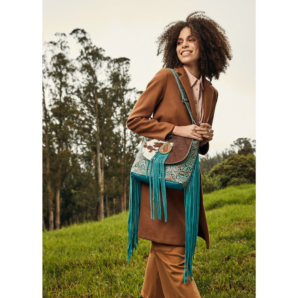 MYRA Cyan Accenture Leather & Hairon Bag - 260 Broadway Boutique