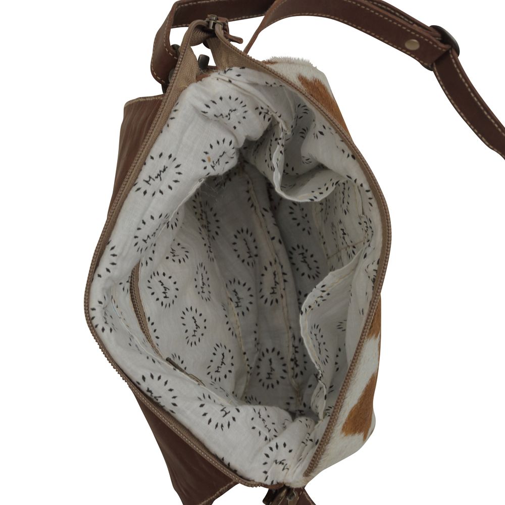 Myra Hazlenut Touch Canvas/Hairon Bag - 260 Broadway Boutique