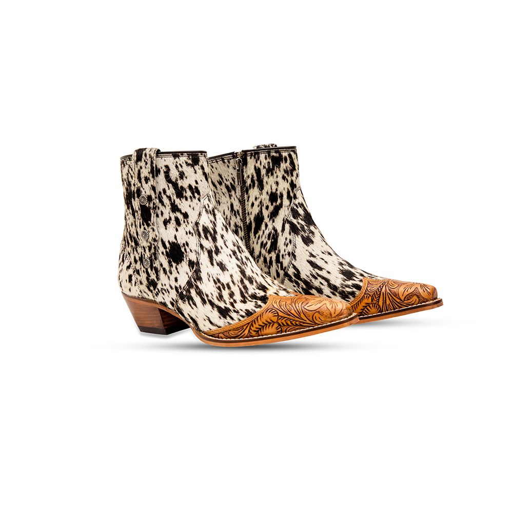 Myra Rocker Western Hand - Tooled Bootie - 260 Broadway Boutique