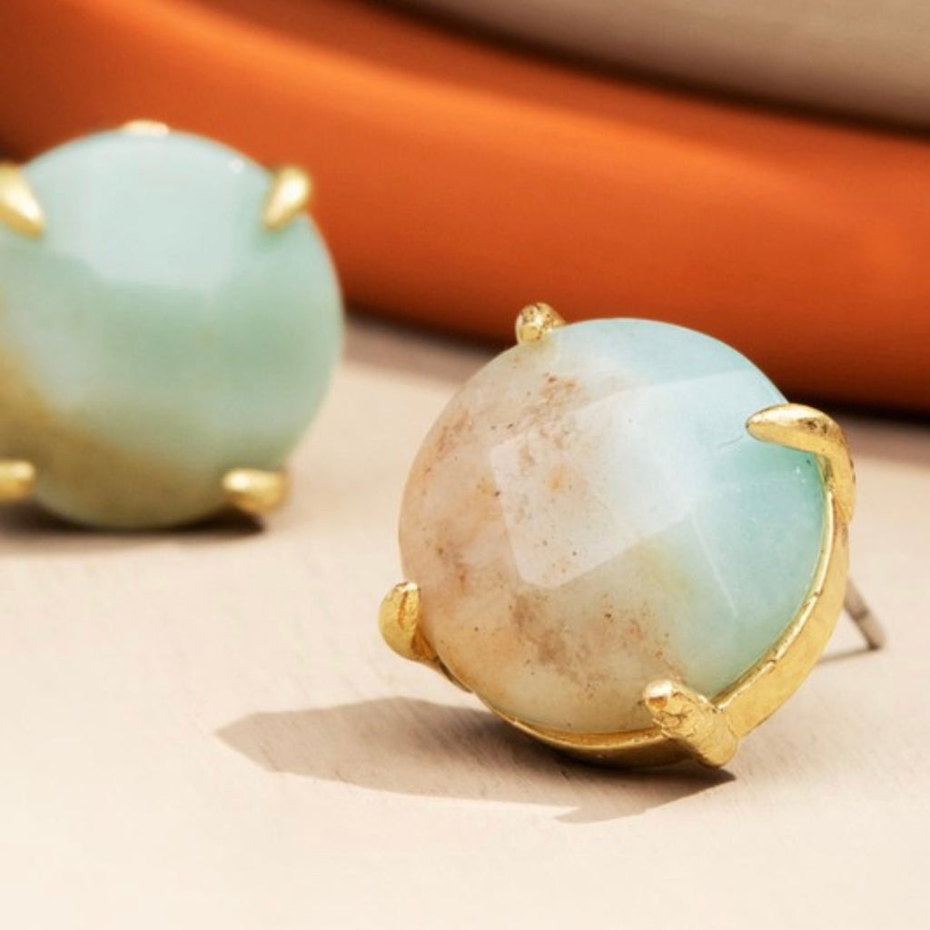 Natural Stone Stud Earrings - 260 Broadway Boutique