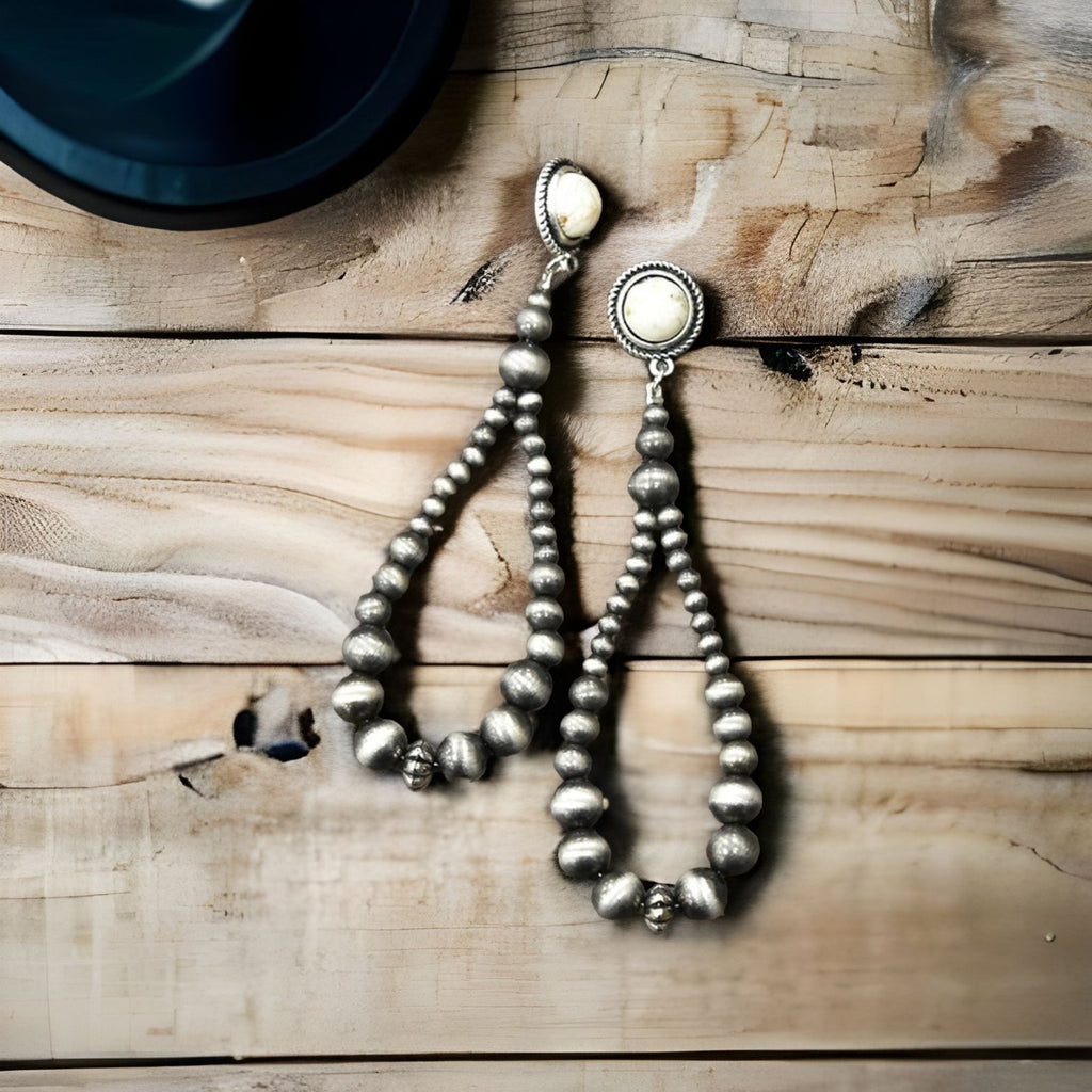 Natural White Turquoise Earrings - 260 Broadway Boutique