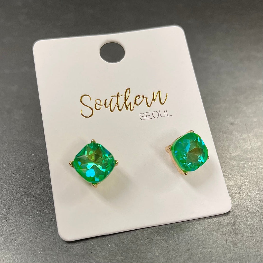 Neon Green Studs - 260 Broadway Boutique